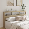 vidaXL Headboard Cabinet with LED Sonoma Oak 180x17x102 cm