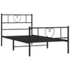 vidaXL Metal Bed Frame with Headboard and Footboard Black 107x203 cm