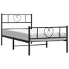 vidaXL Metal Bed Frame with Headboard and Footboard Black 107x203 cm