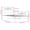 vidaXL Metal Bed Frame with Headboard and Footboard Black 107x203 cm