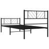 vidaXL Metal Bed Frame with Headboard and Footboard Black 107x203 cm