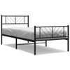 vidaXL Metal Bed Frame with Headboard and Footboard Black 107x203 cm