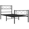 vidaXL Metal Bed Frame with Headboard and Footboard Black 107x203 cm