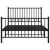 vidaXL Metal Bed Frame with Headboard and Footboard Black 107x203 cm