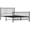 vidaXL Metal Bed Frame with Headboard and Footboard Black 107x203 cm