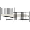 vidaXL Metal Bed Frame with Headboard and Footboard Black 107x203 cm