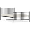 vidaXL Metal Bed Frame with Headboard and Footboard Black 107x203 cm