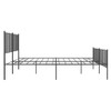 vidaXL Metal Bed Frame with Headboard and Footboard Black 183x203 cm King