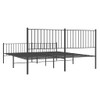 vidaXL Metal Bed Frame with Headboard and Footboard Black 183x203 cm King