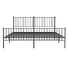 vidaXL Metal Bed Frame with Headboard and Footboard Black 183x203 cm King