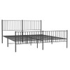 vidaXL Metal Bed Frame with Headboard and Footboard Black 183x203 cm King