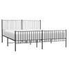 vidaXL Metal Bed Frame with Headboard and Footboard Black 183x203 cm King