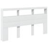 vidaXL Headboard Cabinet with LED White 180x17x102 cm