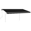 vidaXL Manual Retractable Awning with Posts 4x3 m Anthracite