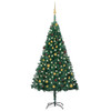 vidaXL Artificial Pre-lit Christmas Tree with Ball Set Green 210 cm PVC