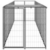 vidaXL Dog Kennel Black 6.05 m² Steel