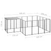 vidaXL Dog Kennel Black 6.05 m² Steel