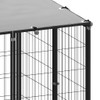 vidaXL Dog Kennel Black 6.05 m² Steel