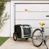 vidaXL Pet Bike Trailer Grey and Black Oxford Fabric&Iron