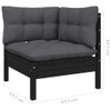 vidaXL 14 Piece Garden Lounge Set with Cushions Black Solid Pinewood