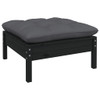 vidaXL 14 Piece Garden Lounge Set with Cushions Black Solid Pinewood