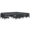 vidaXL 14 Piece Garden Lounge Set with Cushions Black Solid Pinewood