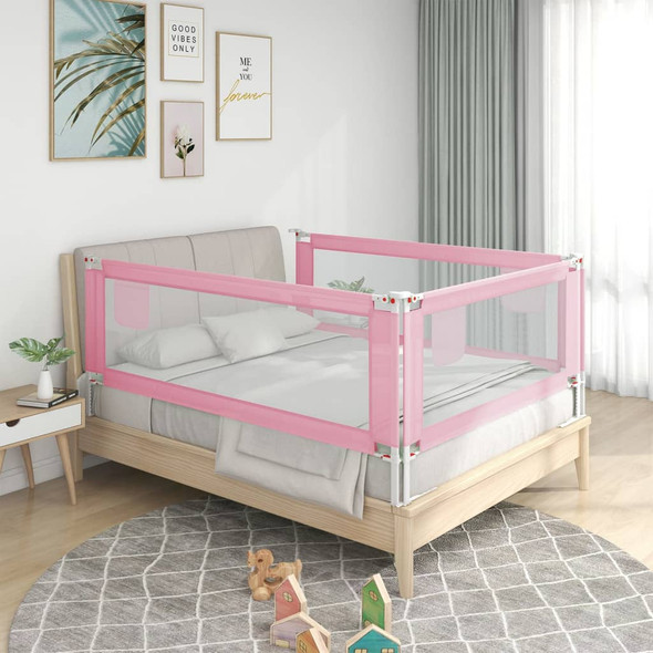 Toddler Safety Bed Rail Pink 180x25 cm Fabric