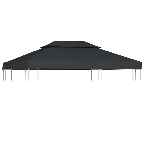 2-Tier Gazebo Top Cover 310 g/m² 4x3 m Anthracite