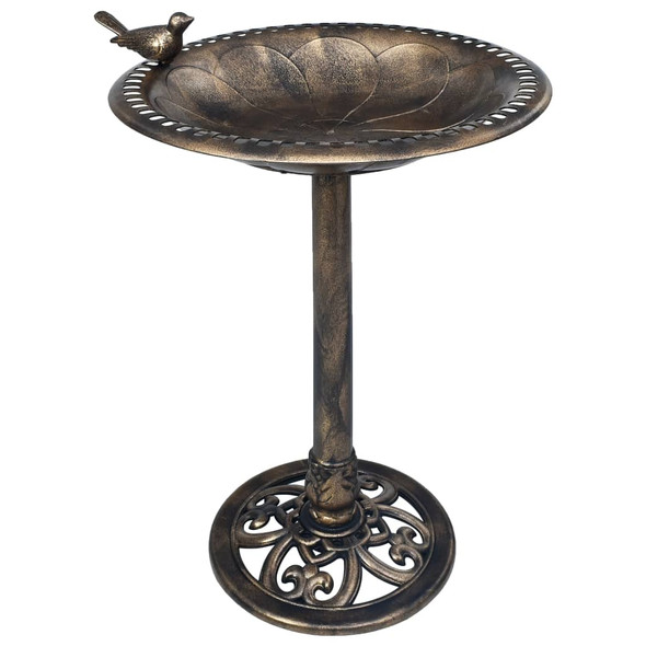 Garden Bird Bath Bronze Plastic