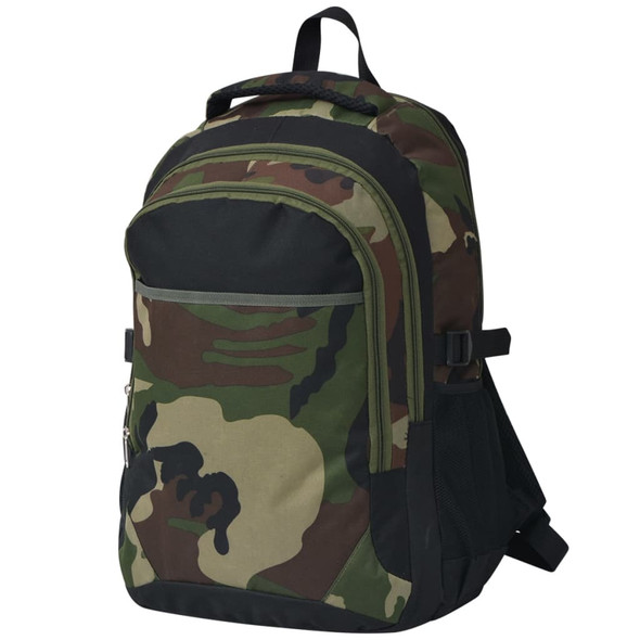 School Backpack 40 L Black and Camouflage