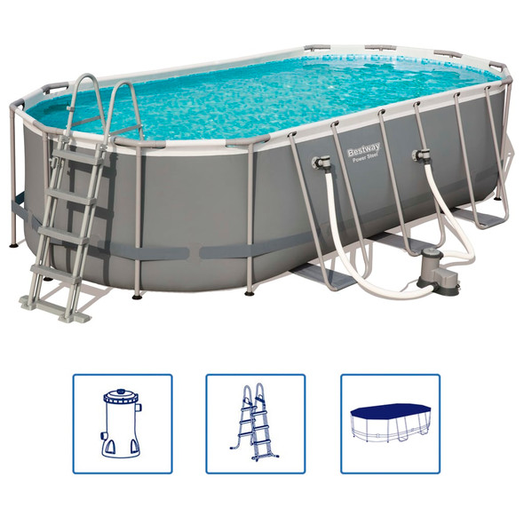 Bestway Power Steel Swimming Pool Set Oval 549x274x122cm