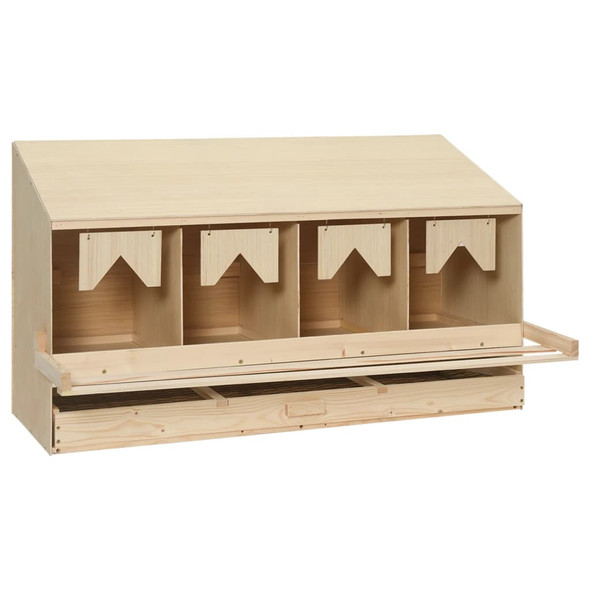 Chicken Laying Nest 4 Compartments 106x40x59 cm Solid Pine Wood