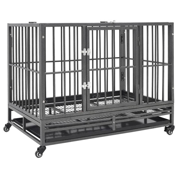 Dog Cage with Wheels Steel 102x72x85 cm