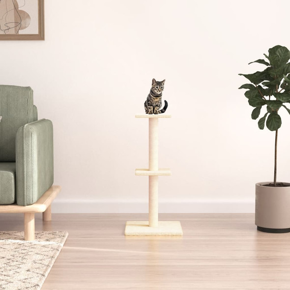 Cat Tree with Sisal Scratching Posts Cream 73 cm