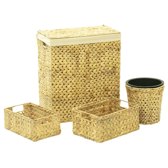 4 Piece Bathroom Set Water Hyacinth