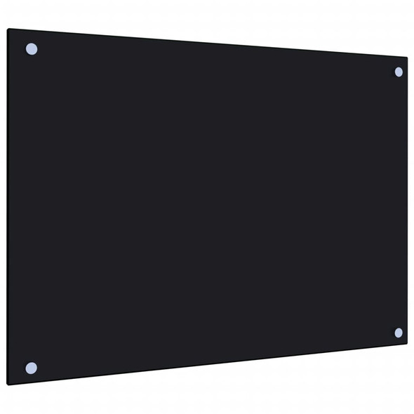 Kitchen Backsplash Black 70x50 cm Tempered Glass