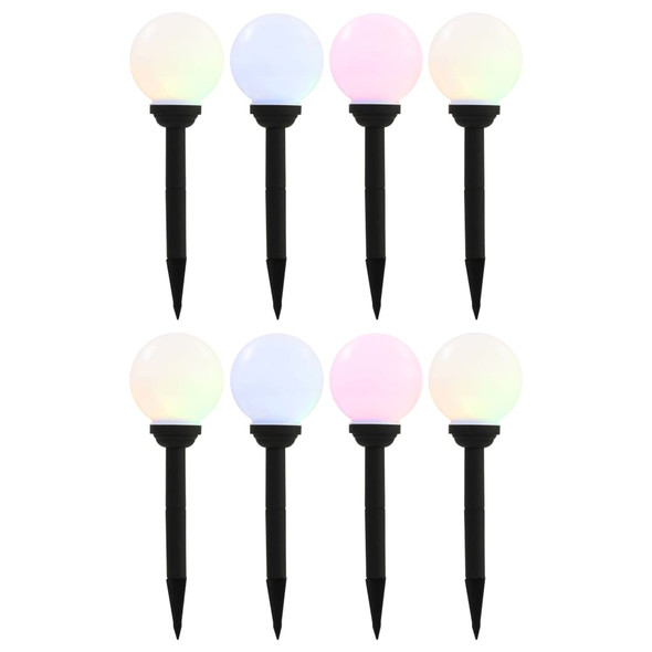 Outdoor Solar Lamps 8 pcs LED Spherical 15 cm RGB