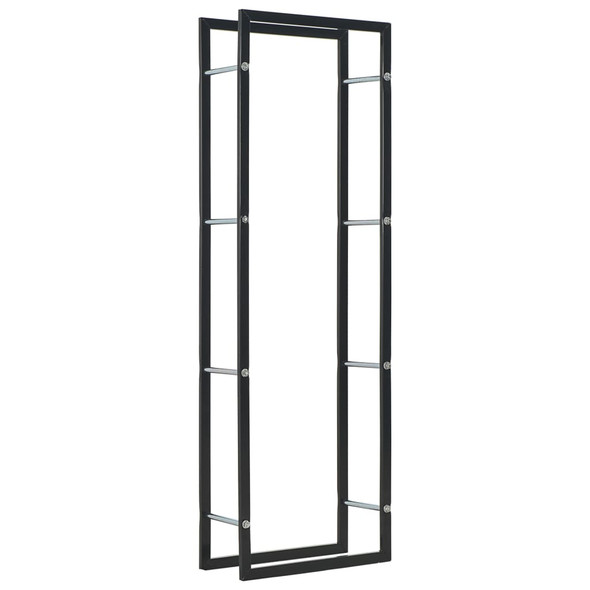 Firewood Rack Black 50x20x150 cm Steel