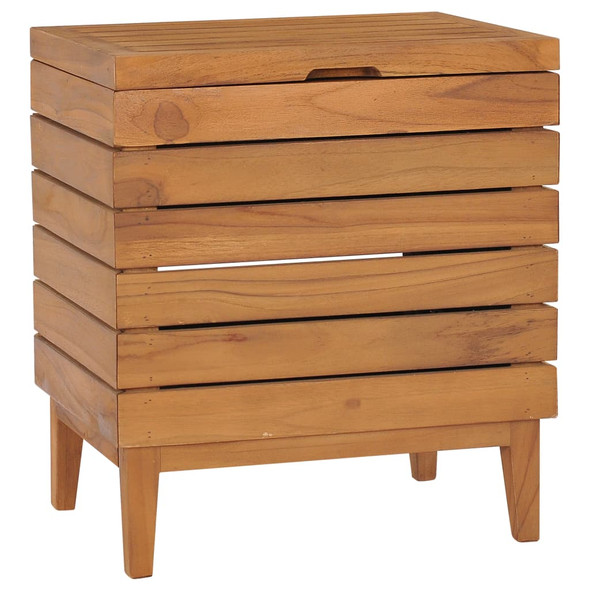 Laundry Basket 40x30x45 cm Solid Teak Wood