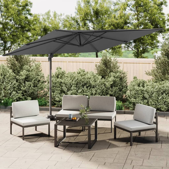 LED Cantilever Umbrella Anthracite 400x300 cm