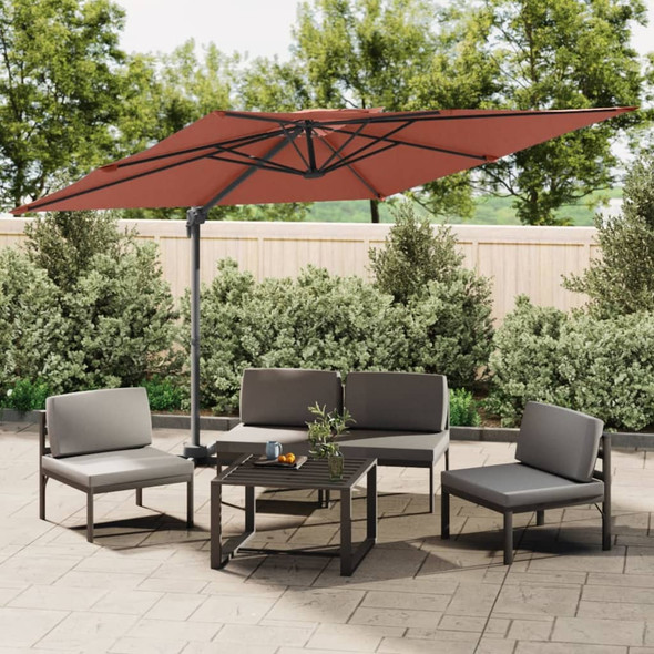 Double Top Cantilever Umbrella Terracotta 400x300 cm