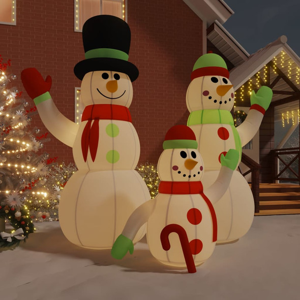 Inflatable Snowman Family with LEDs 500 cm
