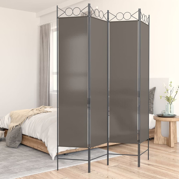 4-Panel Room Divider Anthracite 160x200 cm Fabric