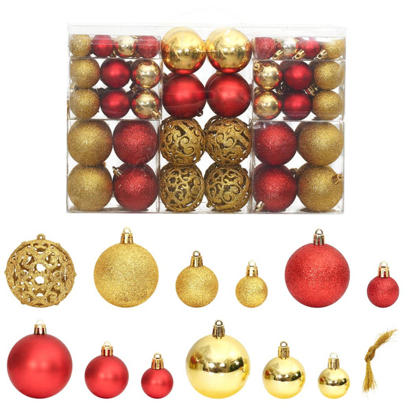 Christmas Baubles 100 pcs Gold and Wine Red 3 / 4 / 6 cm
