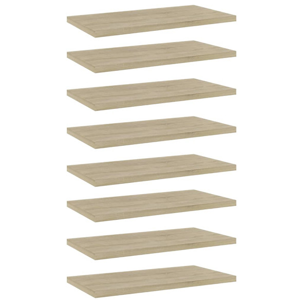 Bookshelf Boards 8 pcs Sonoma Oak 40x20x1.5 cm Engineered Wood