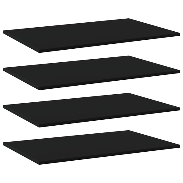 Bookshelf Boards 4 pcs Black 80x50x1.5 cm Engineered Wood