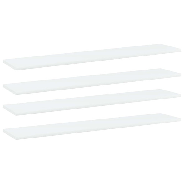 Bookshelf Boards 4 pcs White 100x20x1.5 cm Engineered Wood