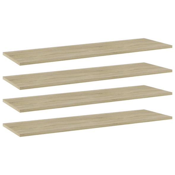 Bookshelf Boards 4 pcs Sonoma Oak 100x30x1.5 cm Engineered Wood