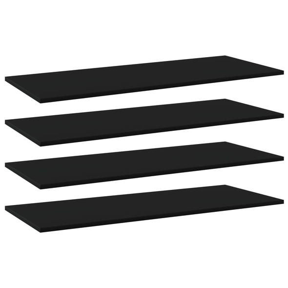 Bookshelf Boards 4 pcs Black 100x40x1.5 cm Engineered Wood