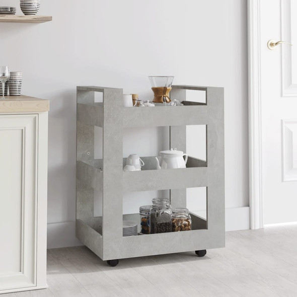 Kitchen Trolley Concrete Grey 60x45x80 cm Engineered Wood